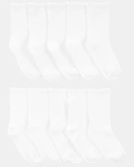 Girls 10-Pack Scallop Crew Socks