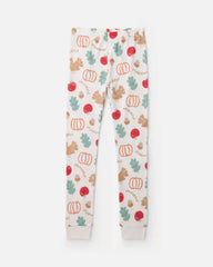Kids 2-Piece Thanksgiving 100% Cotton Snug Fit Pajama Set - Cream