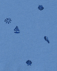 Toddler Girl Seashell Short-Sleeve Dress - Blue