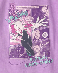 Toddler Girl Ghost-Spider Graphic Tee - Purple