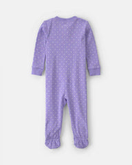 Baby Girl 1-Piece Pets 2-Way Zip 100% Cotton Snug Fit Footed Pajama - Purple