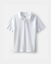 Boys Uniform Piqué Polo Shirt - White