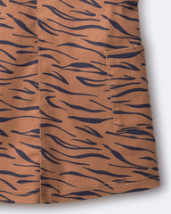 Toddler Girl Otter Pocket Corduroy Jumper in Tiger Print - Brown