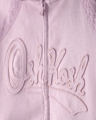 Girls OshKosh Logo Zip-Up Hoodie - Purple