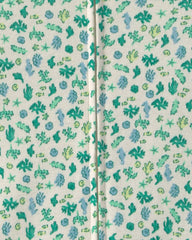 Baby Girl Floral 100% Cotton 1-Piece Romper Pajama - Green