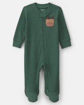 Baby Boy Moose Cotton 2-Way Zip Thermal Sleep & Play Pajamas - Green
