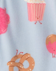 Toddler Girl 1-Piece Festival Treats DreamPlush Snug Fit Pajama - Blue