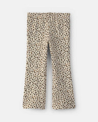 Toddler Girl Leopard Fleece Pull-On Stretch Leggings - Brown