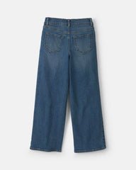 Girls Denim Wide-Leg Jeans - Medium Wash