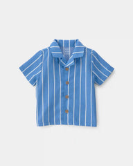 Toddler Boy Striped Loose Fit 2-Piece Pajama Set - Blue