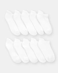 Boys 10-Pack No Show Socks - White