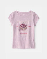 Girls Cherry Ruched Top - Purple