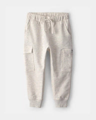 Toddler Boy French Terry Cargo Knit Joggers - Grey