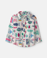 Toddler Boy Logo Long-Sleeve Button-Down Shirt