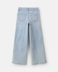 Girls Denim Wide-Leg Jeans - Light Wash