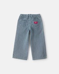 Toddler Girl Hickory Stripe Denim Relaxed Jeans - Light Wash