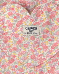 Toddler Girl Floral Heart Pocket Skirtall - Pink