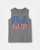 Boys Fourth of July Graphic Tank - Grey