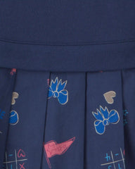 Girls School Spirit French Terry Layering Dress - Navy Blue