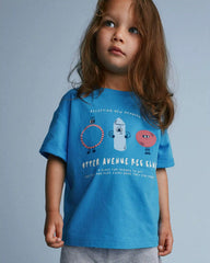 Toddler 'Recreation Club' Rolled Cuff Tee - Blue
