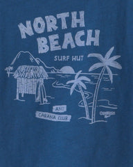Baby Boy 'North Beach' Graphic Tee - Navy
