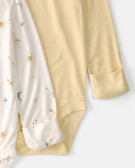 Baby 2-Pack Constellation PurelySoft Bodysuits - Yellow/Cream