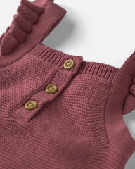 Baby Girl Organic Cotton Sweater Knit Overalls