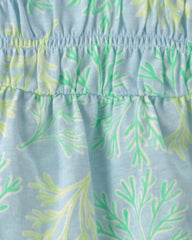 Baby Girl 3-Piece Coral Top & Short Set - Blue/Green