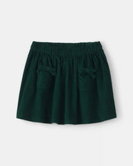 Toddler Girl Bow Corduroy Skort - Green