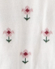 Baby Girl 2-Piece Organic Cotton Knit Pullover & Pant Set in Wildflower Maze