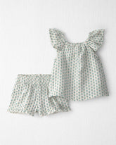 Baby Girl 2-Piece Organic Cotton Gauze Top & Short Set in Floral