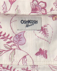 Toddler Girl Floral Overalls - Ivory