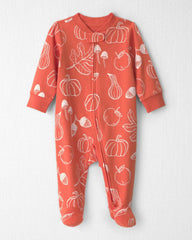 Baby Organic Cotton Sleep & Play Pajamas in Autumn Gourds