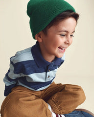 Toddler Boy Striped Long-Sleeve Henley T-Shirt - Navy Blue