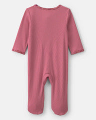 Baby Girl Floral Cotton 2-Way Zip Sleep & Play Pajamas - Pink