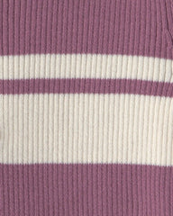 Girls Striped Polo Shirt - Purple