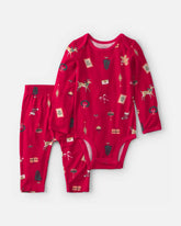 Baby 2-Piece Christmas PurelySoftâ„¢ Long-Sleeve Bodysuit & Pant Set - Red