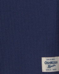 Toddler Boy Thermal Long-Sleeve Henley T-Shirt - Navy Blue