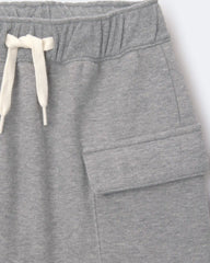 Toddler Boy French Terry Cargo Shorts with Pockets - Grey