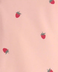 Toddler Girl 2-Piece Recycled Rashguard Swimsuit Set in Strawberry Print