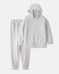 Boys 2-Piece French Terry Hoodie & Jogger Set - Grey