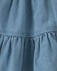 Baby Girl Denim Chambray Dress - Light Wash