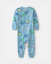 Toddler Boy Pufferfish 100% Cotton 1-Piece Pajama - Blue