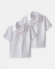 Toddler Boy 2-Pack Uniform Active Polo Shirts - White