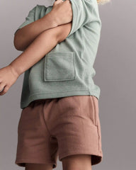 Toddler Boy Henley Tee with Pocket - Sage