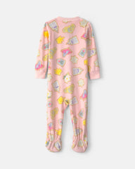 Baby Girl 1-Piece Disney Holiday Princess 2-Way Zip DreamPlush Snug Fit Footed Pajama - Pink