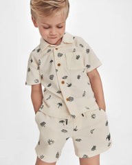 Boys Beach Pocket Shorts - Black/Ivory