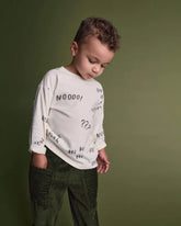 Toddler 'Hi Bye' Long-Sleeve Relaxed Graphic Tee - Cream