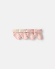 Baby Girl 2-Pack 'Hello Baby' Foldover Booties - Pink