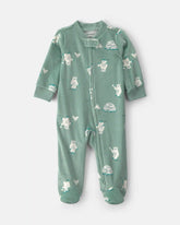 Baby Boy Yeti Fleece 2-Way Zip DreamPlush Sleep & Play Pajamas - Green